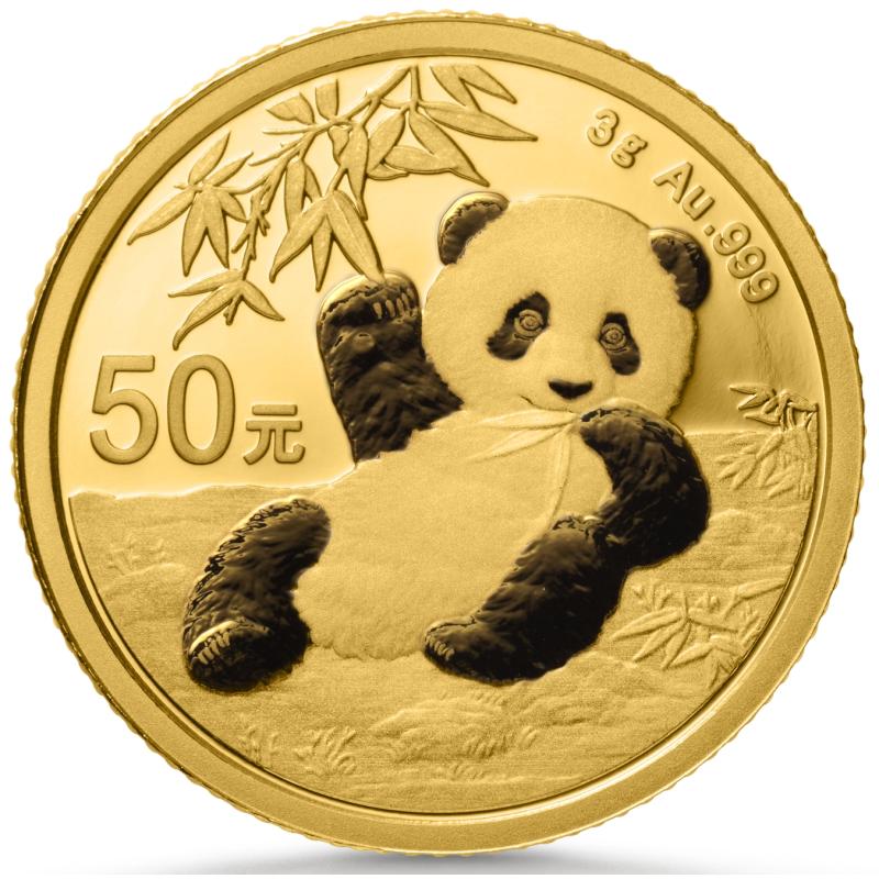 3 gramů zlatá mince China Panda 2020