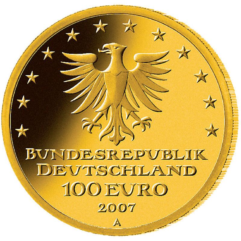 1/2 unce zlatá mince - 100 Euro Lübeck 2007 (D)