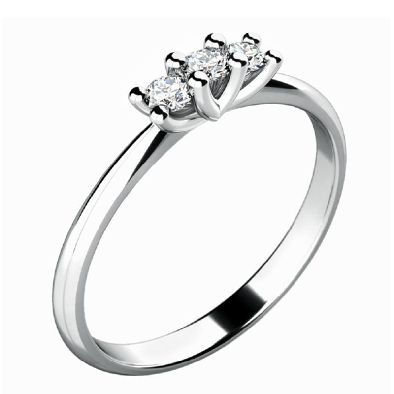 Prsten AU 585/000 přírodní diamanty 1,45 g 0,105 ct G/Si G10781B01-55