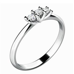 Prsten AU 585/000 přírodní diamanty 1,45 g 0,105 ct G/Si G10781B01-55