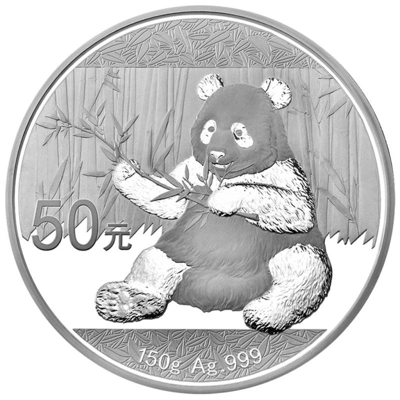 150 gramů stříbrná mince China Panda 2017 proof