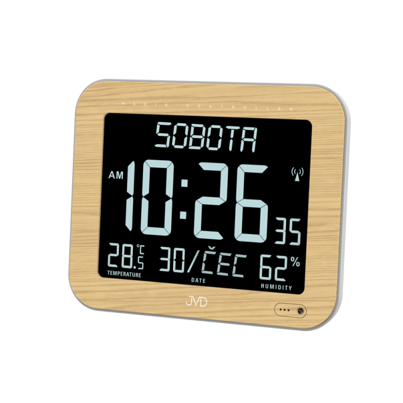 Rádiem řízené digitální hodiny s budíkem JVD DH9362.2