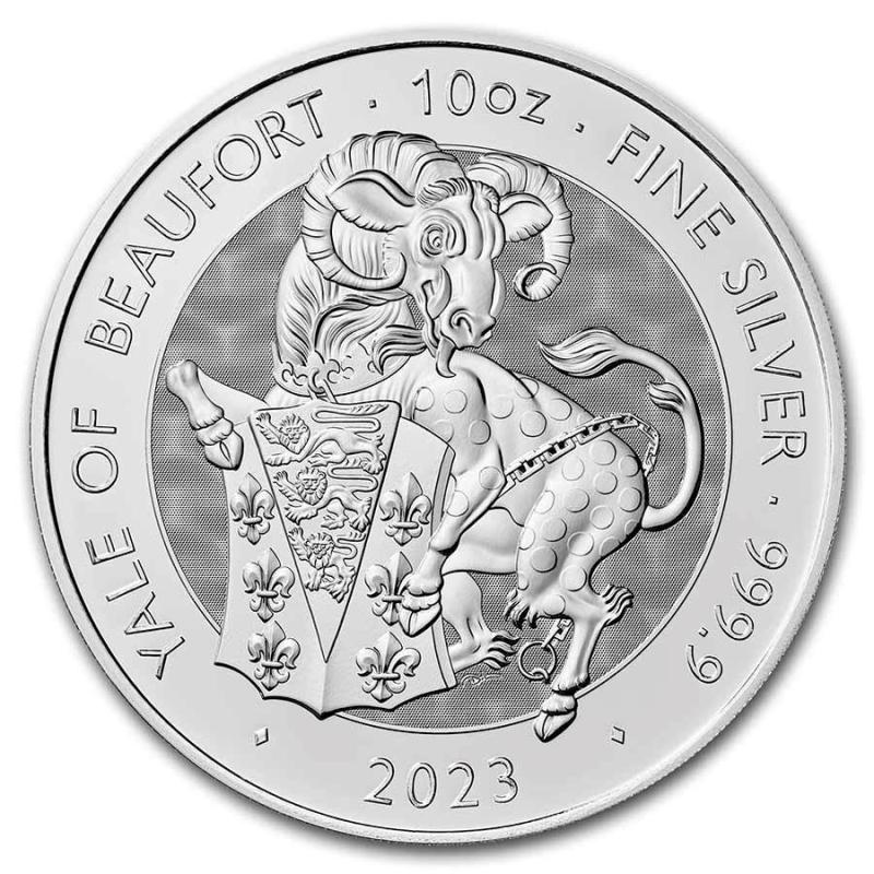 Stříbrná mince 10 oz Tudor Beasts Yale of Beaufort Coin 2023