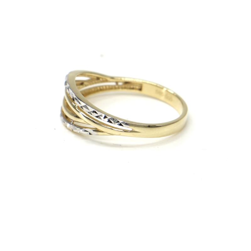 Prsten z dvoubarevného zlata  AU 585/000 2,05 gr, BA02301
