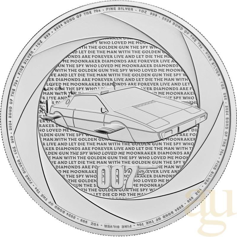 1 Unze Silbermünze Six Decades of 007 - Bond of the 70s - 2024