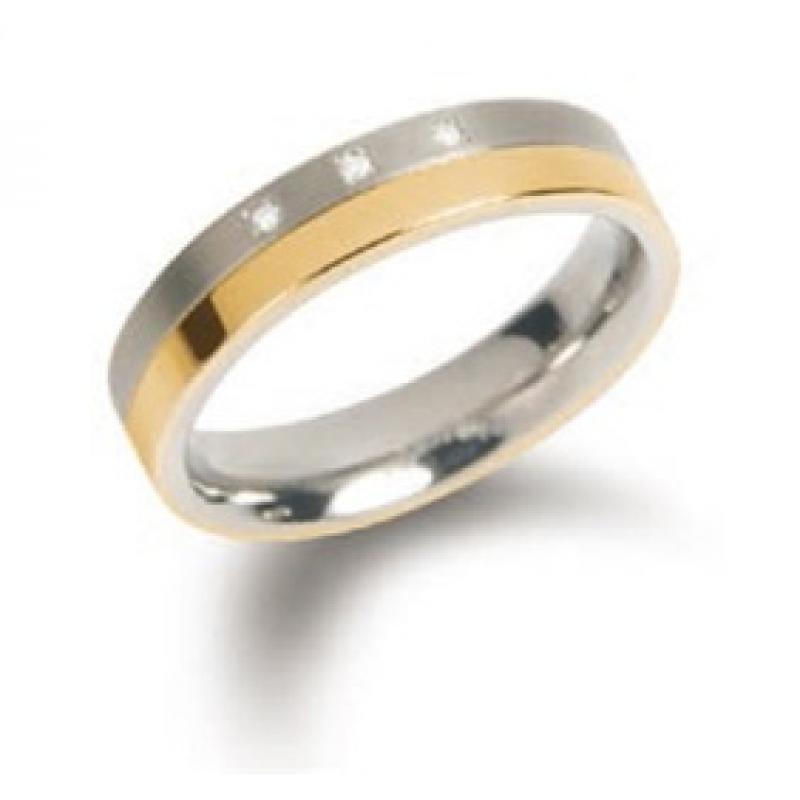 Titanový prsten BOCCIA s diamanty 0129-04