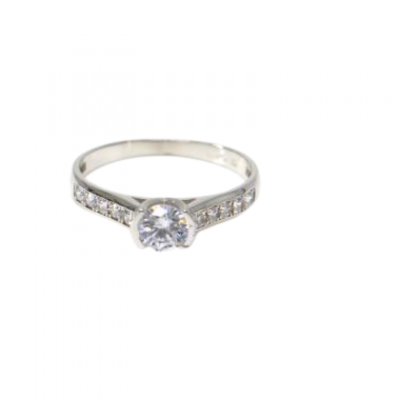 Prsteň z bieleho zlata so stredovým zirkónom a zirkónmi Pattic AU 585/000 2,22 gr, PR526050801-55