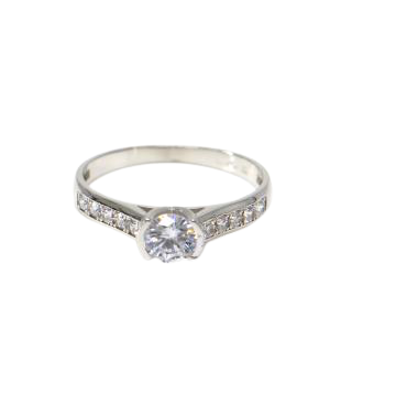 Prsteň z bieleho zlata so stredovým zirkónom a zirkónmi Pattic AU 585/000 2,22 gr, PR526050801-55