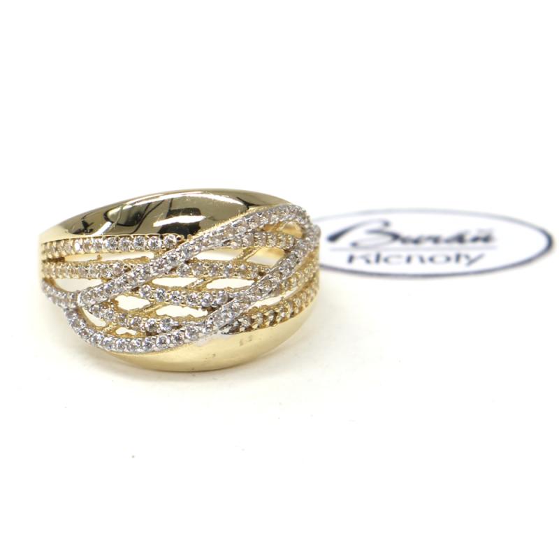 Prsten ze žlutého zlata a zirkony Pattic AU 585/000 2,90 gr, Z414001