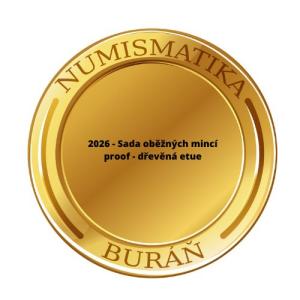 2026 - Rezervace - Sada oběžných mincí proof - dřevěná etue