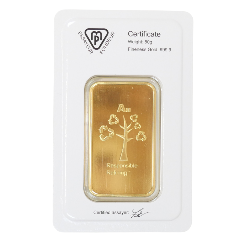 Zlatý slitek 50 gram METALOR