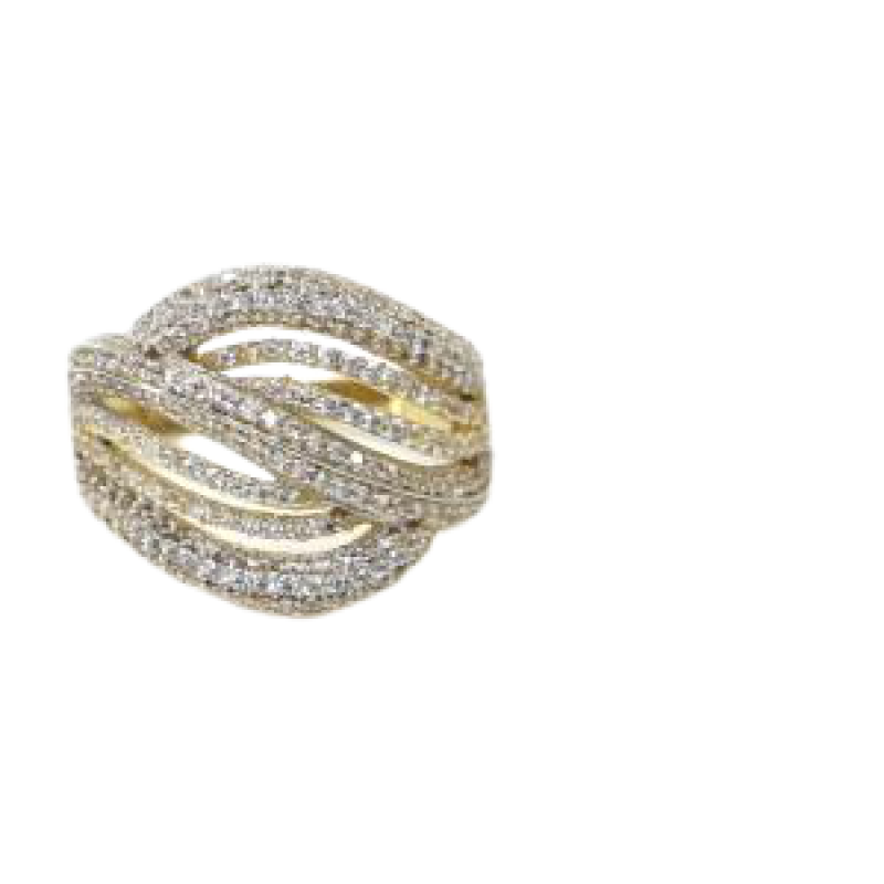 Prsten ze žlutého zlata a zirkony Pattic AU 585/000 3,35 gr, Z457001