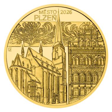 2026 - Pamětní zlatá mince 5000Kč Plzeň Proof