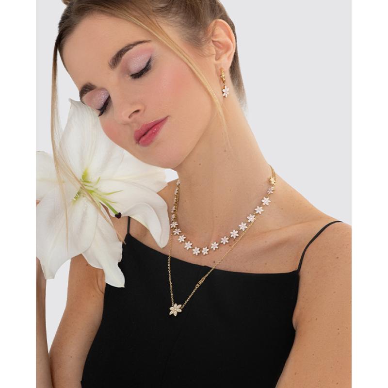 Náhrdelník GUESS White Lotus JUBN04130JWYGWHT/U