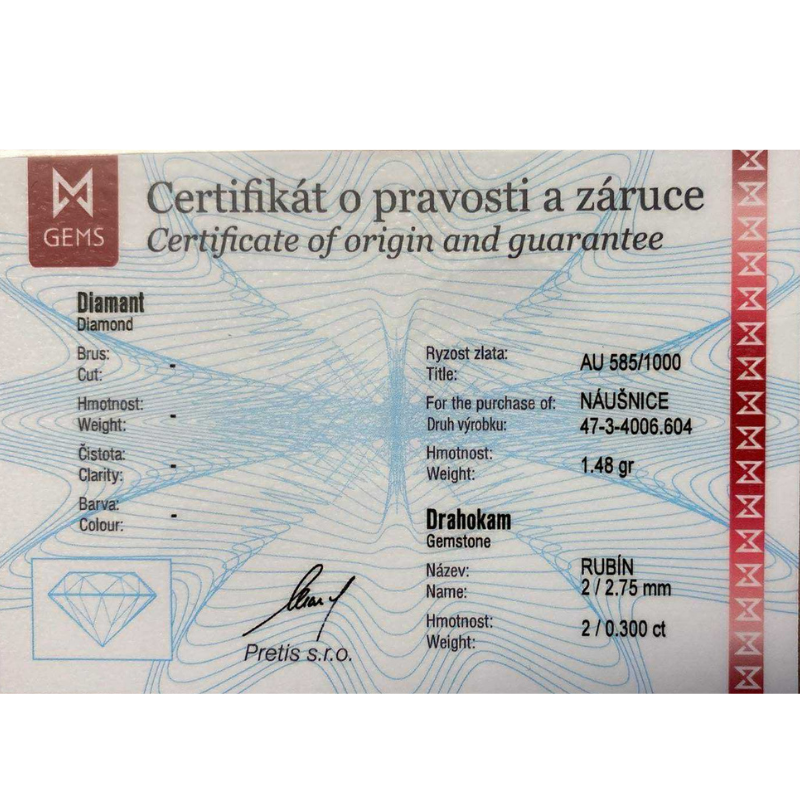 Zlaté náušnice AU 585/1000 1,48 gr KPR473400604