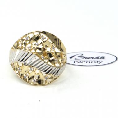 Prsten z dvoubarevného zlata a zirkony Pattic AU 585/000 2,70 gr, PTG06901C-54
