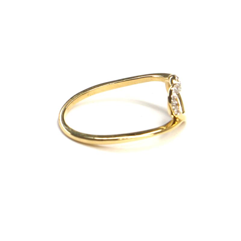 Prsten ze žlutého zlata a zirkony Pattic AU 585/000 1,45 gr, ARP049201-54