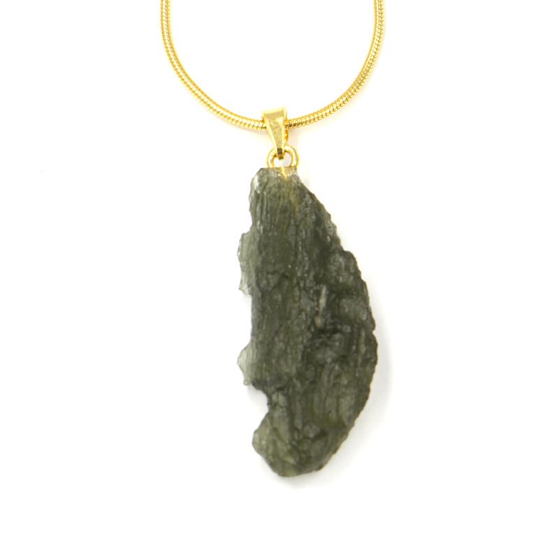 Strieborný náhrdelník s českým vltavínom 925/1000 2,50 gr VL00702
