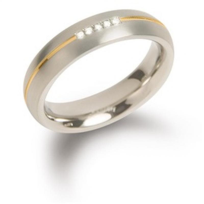 Titanový prsteň BOCCIA s diamanty 0130-04