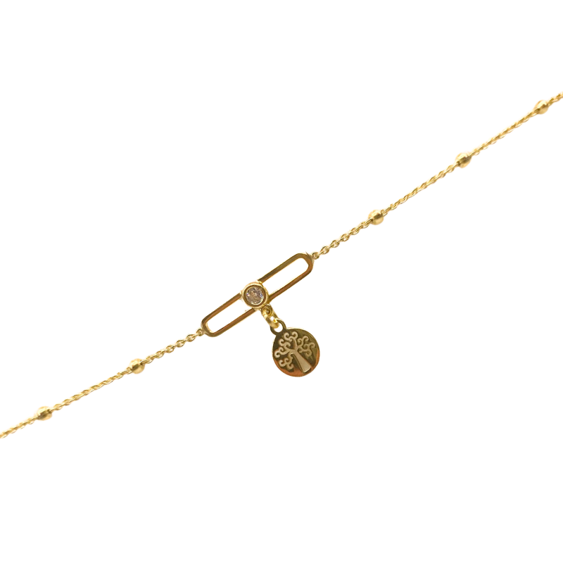 Stříbrný pozlacený náramek AG 925/1000 AGNI065403