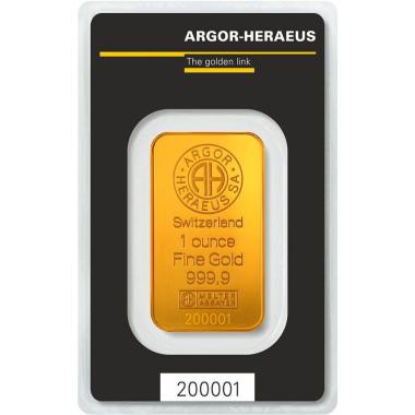 1 oz zlatý slitek Argor Heraeus SL007