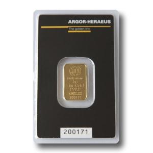 5 gramů zlatý slitek Argor Heraeus 504013