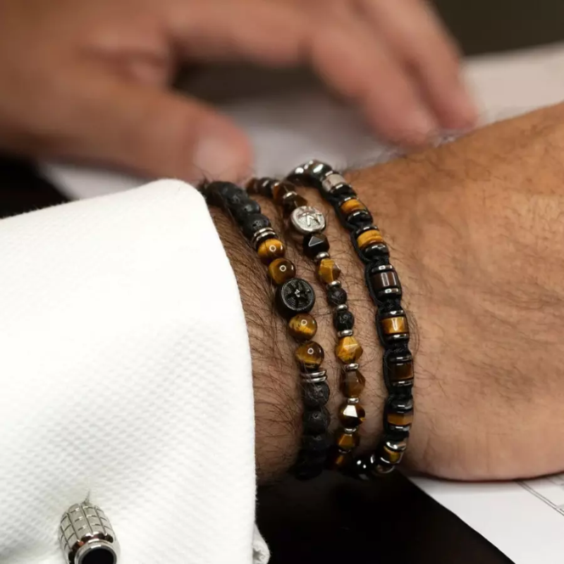 Náramok ZEADES TOGO Tiger Eye Lava ZMB02624