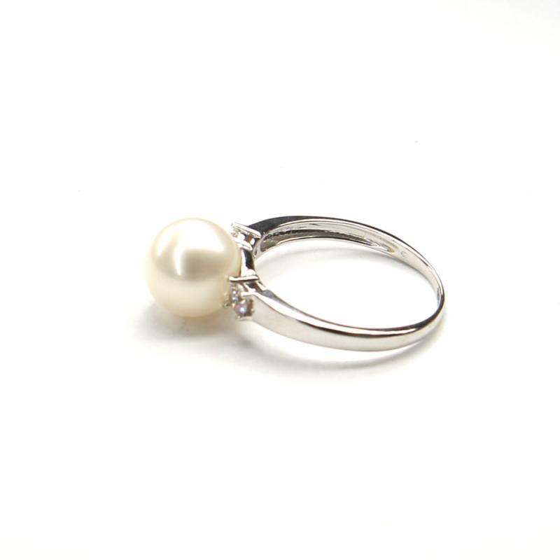 Prsten z bílého zlata s mořskou perlou a zirkony Pattic 3g BV501901W-56